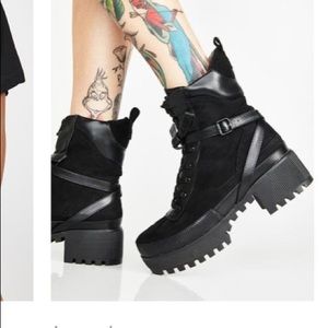 Black combat boots
